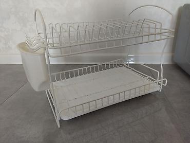 Qab-qacaq və mətbəx ləvazimatları: İkiqat qabqacaq quruducu rəf( 2 AY İSTİFADƏ OLUNUB) - Material: metal — 1