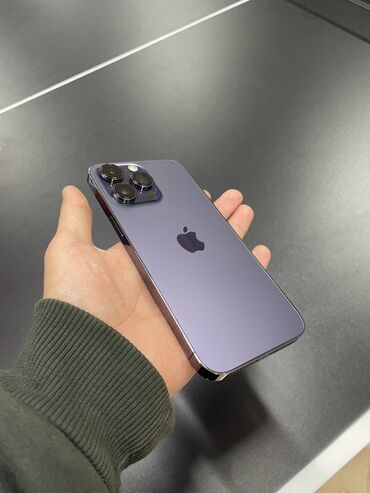 Apple iPhone: IPhone 14 Pro Max, Б/у, 128 ГБ, Deep Purple, Защитное стекло, Чехол, Коробка, 89 %