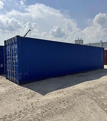 модульный дом из контейнера: Морской контейнер 40’ High Cube (HC), синий. Характеристики: - Тип — 1