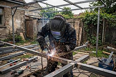 прихватки: Металлический каркас навеса 6×4 м с изготовлением и сварочными — 3