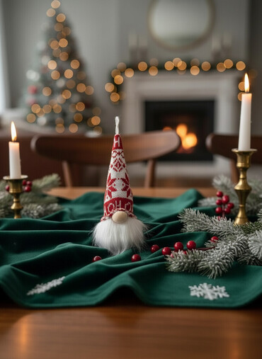 Yeni il oyuncaqları və bəzəkləri: Məhsul: LED işıqlı Yeni il/C̈əngə mücəssəməsi – skandinav cırtdan — 1