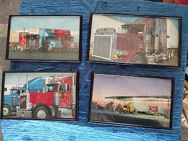 Paintings & Picture frames: Set od 4 uramljene slike – Američki kamioni (Peterbilt, Kenworth) Na — 1