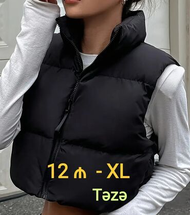 qadin lifcikleri: Qadın geyimləri – XL ölçü 1) Qara puff jilet - Model: qısa, qalın