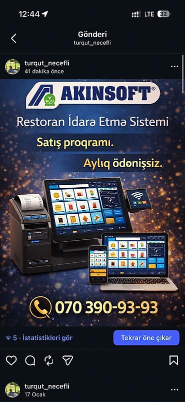 ucuz vizitka capı: Akinsoft Restoran satış Programının münasib qiymətlə Yazılması — 1