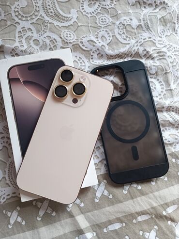Çəngəllər: IPhone 16 Pro, 128 GB, Desert Titanium, Simsiz şarj, Face ID