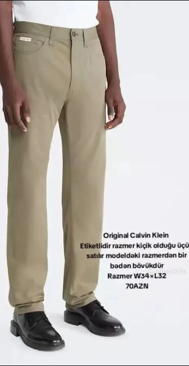 kişi karqo şalvarları: Şalvarlar Calvin Klein, L (EU 40)