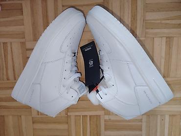 air step: Muške patike – mid-cut kožne sportske patike u beloj boji UG 29cm - — 2