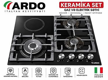 lahmacun sobasi: ARDO Keramika Set – Qaz və Elektrik kombi səthi - 3 qaz brülörü + 1 — 1