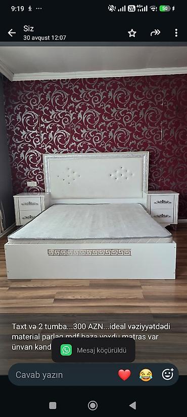 Taxt və 2 tumba. 300 AZN. ideal vəziyyətdədi material parlaq mdf lalafo.az -da Taxt və 2 tumba. 300 AZN. ideal vəziyyətdədi material parlaq mdf