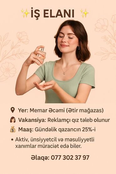 alçıpan topdan satış: Продавец-консультант требуется, Только для женщин, Любой возраст, Без опыта, Ежедневно оплата