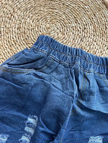 cins uşaq şortları: Uşaq üçün cins şort - Material: yumşaq denim (cins) - Rəng: tünd mavi — 3