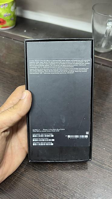 Уюлдук телефондор жана аксессуарлар: IPhone 13 Pro, 256 ГБ, цвет Sierra Blue (модель A2483). Комплектация — 3