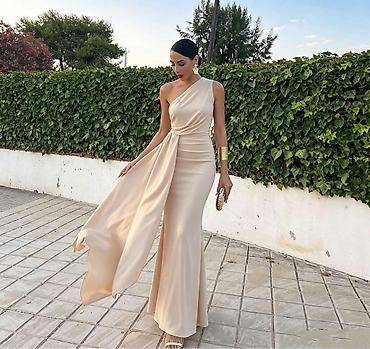 midnight dior: Elegantna jednoramena haljina sa drapiranim prednjim panelom, S M L - — 5