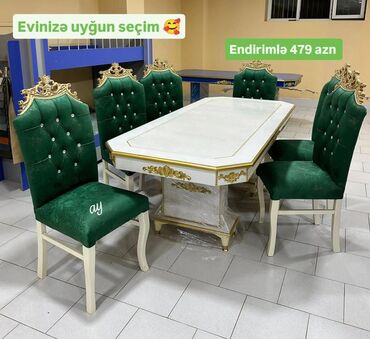 Masa və oturacaq dəstləri: Qonaq otağı üçün, Yeni, 6 stul
