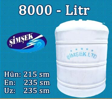 işlənmiş su cənləri: Bak, Plastik, 8000 l, Yeni, Pulsuz çatdırılma