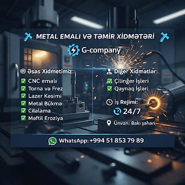 METAL EMALI VƏ TƏMİR XİDMƏTLƏRİ – G-company Xidmətlər: - CNC emalı –