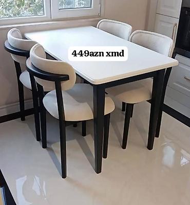 Mətbəx/Qonaq otağı üçün masa-stul dəsti - Komplekt: 1 masa + 4 stul -