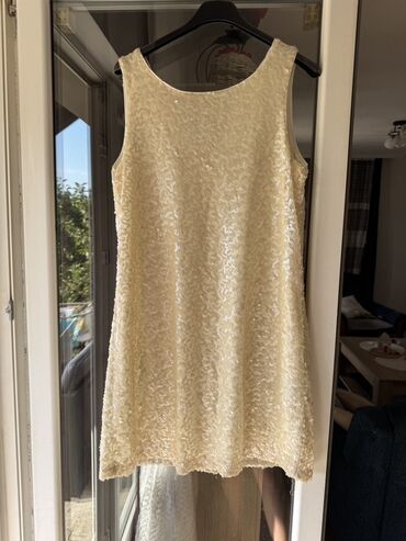 lindex haljine 2022: H&M S (EU 36), M (EU 38), bоја - Zlatna, Koktel, klub, Top (bez rukava)