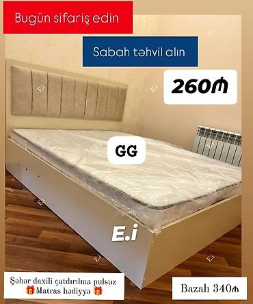 Yataq dəsti – başlıq və çarpayı - Rəng: krem/bej tonlarında - Yumşaq