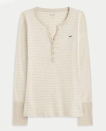 Личные вещи: Женская лонгслив-термка Hollister с длинным рукавом и планкой на — 1
