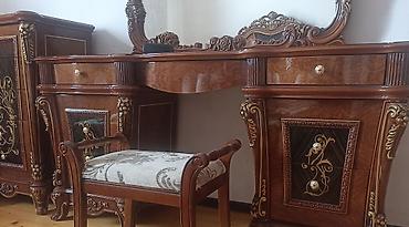 servant dolabı: Yataq otağı dəsti – klassik barok üslubunda, zəngin oyma və qızılı — 5