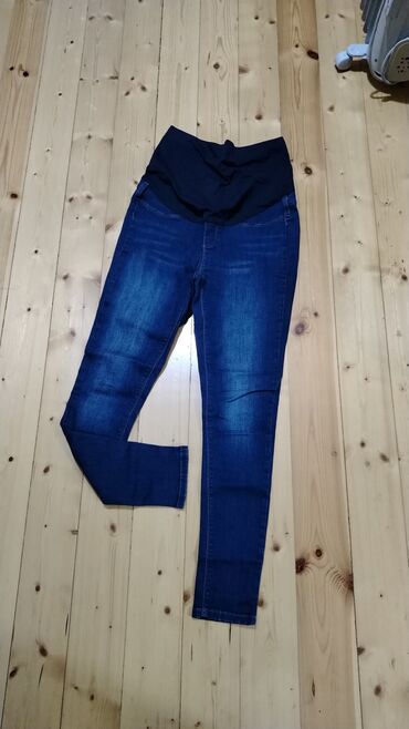 Toy paltarları və aksesuarları: Hamiləlik cins şalvarı - Model: Skinny kəsim, tünd mavi denim -