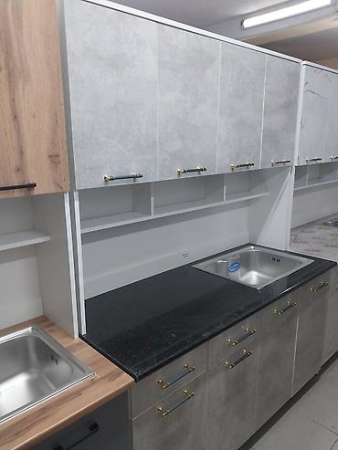 silver kitchen: Кухонные гарнитуры с мойкой и открытой нишей - Комплектация: нижние — 10