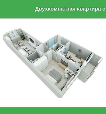 карасаев: 2 бөлмө, 70 м², Шаардык МАИ 108-серия, 8 кабат, ПСО (өз алдынча бүтүрүү) — 3