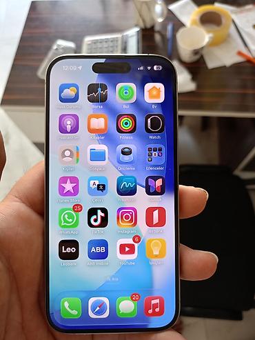 Apple iPhone: IPhone 15 Pro, 128 GB, Natural Titanium, Barmaq izi, Face ID — 8