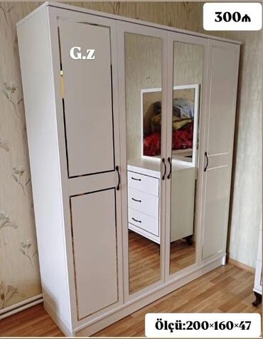 Divanlar: Açılan, 4 qapılı Düz dolab, Qarderob, paltar dolabı
