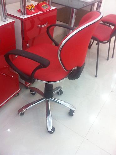 Salon, tibbi mebel: Gözəllik salonu üçün mebel dəsti - Rəng: qırmızı (xrom detallar və — 4