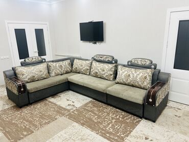 кровать диван бу: Угловой диван, цвет - Серый, Б/у