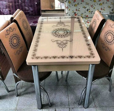 yeni stol stul modelleri: Для кухни, Новый, Раскладной, Прямоугольный стол, 4 стула, Турция