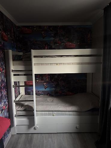 uşaq divan: Oğlan və qız üçün, İşlənmiş, Çarpayı, Matras ilə, Siyirməli, Taxta — 3