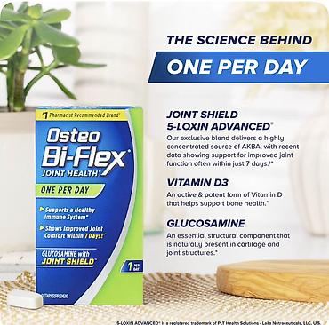 Vitaminlər və BAƏ: Məhsul: Osteo Bi-Flex Joint Health One Per Day – qida əlavəsi, örtüklü — 2