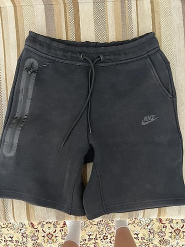 nike tech flecee: Шорты Nike спортивные, черные - Материал: плотный трикотаж/флис с — 1
