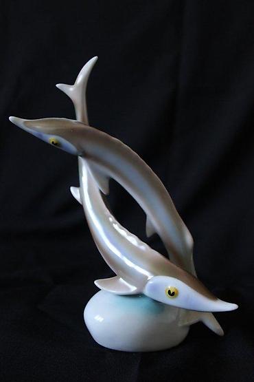 Figure: STARA KERAMIČKA FIGURA RIBE, HOLLОHАZA MAĐARSKA, RETKO | Keramička — 3