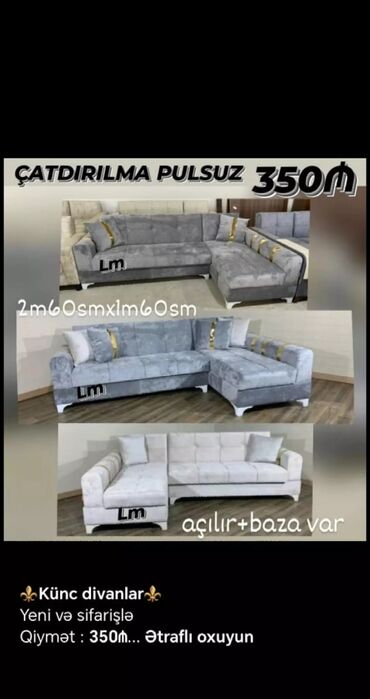 Sifarişlə divanlar: Künc divan, Parça, Bazalı, Açılan, Kitab — 27