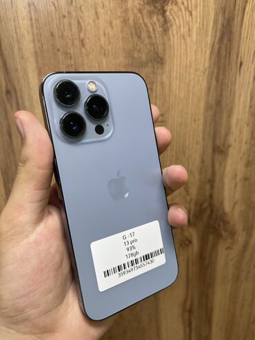 сколько стоит ноутбук apple в бишкеке: IPhone 13 Pro, Колдонулган, 128 ГБ, Көгүлтүр, Коргоочу айнек, Каптама, 93 %