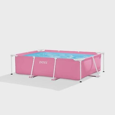 montažni bazen: 28266 Pink Rectangular Frame bazen 220x150x60 cm Odlikuje se — 1