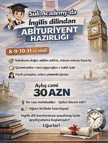 online ingilis dili: Xarici dil kursu, İngilis dili, Uşaqlar üçün, Abituriyentlər üçün — 1