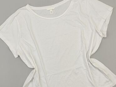 białe t shirty v neck: T-shirt, H&M, 2XL, stan - Idealny