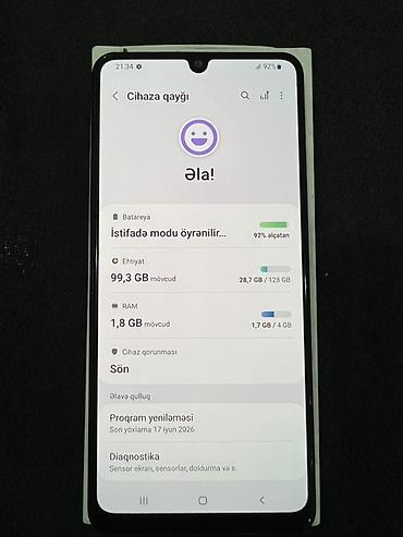 samsung netbook: Samsung Galaxy A31, 128 GB, rəng - Qara, Sənədlərlə — 8