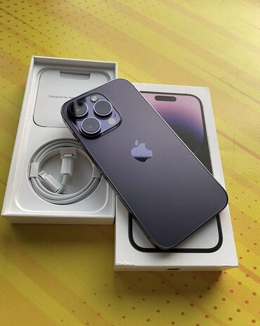 barter iphone x: IPhone 14 Pro, 128 GB, Deep Purple, Zəmanət