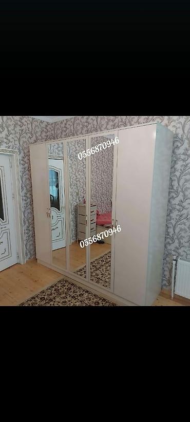 ucuz taxtlar: Ağ rəngdə çoxfunksiyalı paltar dolabları Variantlar: - 6 qapılı — 5