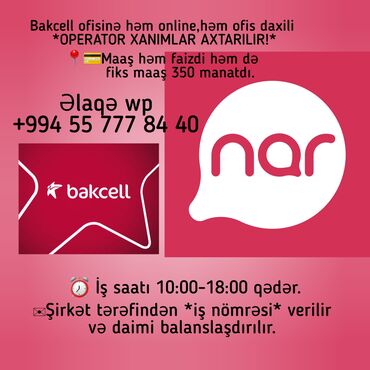Digər ixtisaslar: WP YAZIN
+994 55 777 84 40