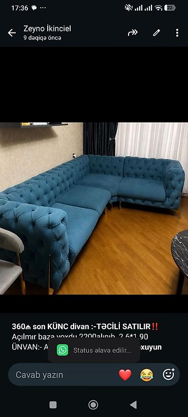 kitab refi satilir: *360₼ son KÜNC divan :-TƏCİLİ SATILIR*‼️ Açılmır baza yoxdu 2200alınıb — 1