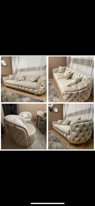 2 ci el divan kreslo: 1550 azn Divan kreslo desti dəst Yumuwak mebel 3 ayın destidir bir