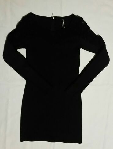 haljine od čipke i svile: XS (EU 34), S (EU 36), color - Black, Other style, Long sleeves