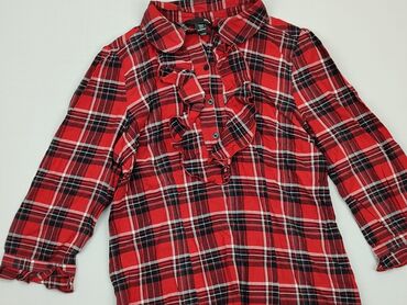 czerwona koszula w kratę dla dziewczynki: H&M, S (EU 36), stan - Bardzo dobry
